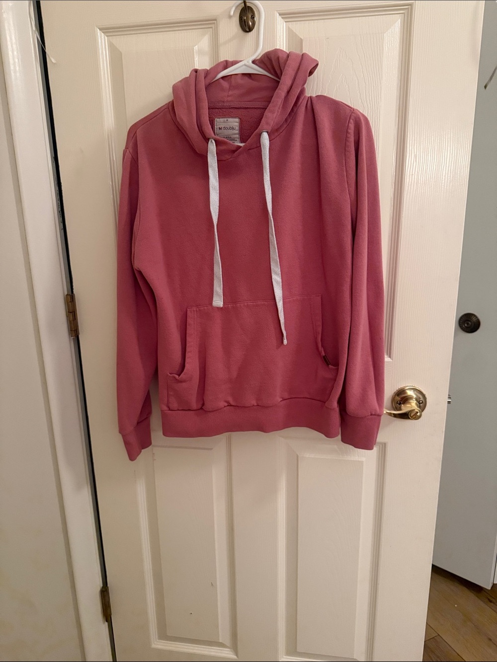 Doublju Women's Rose Pink Hoodie with Front Pocket